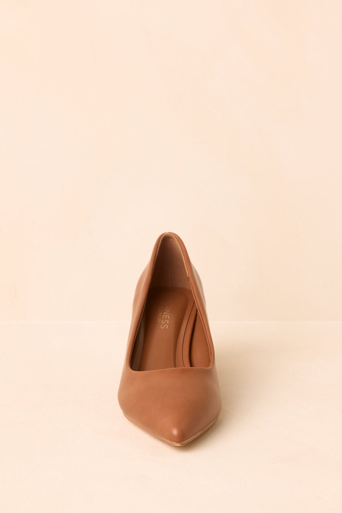 Camel Sivri Burun Kalın Topuklu Stiletto