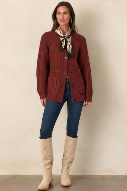 Kırmızı Oversize Triko Hırka