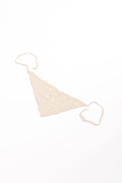 Sabrina Beyaz Tığ İşi Bandana