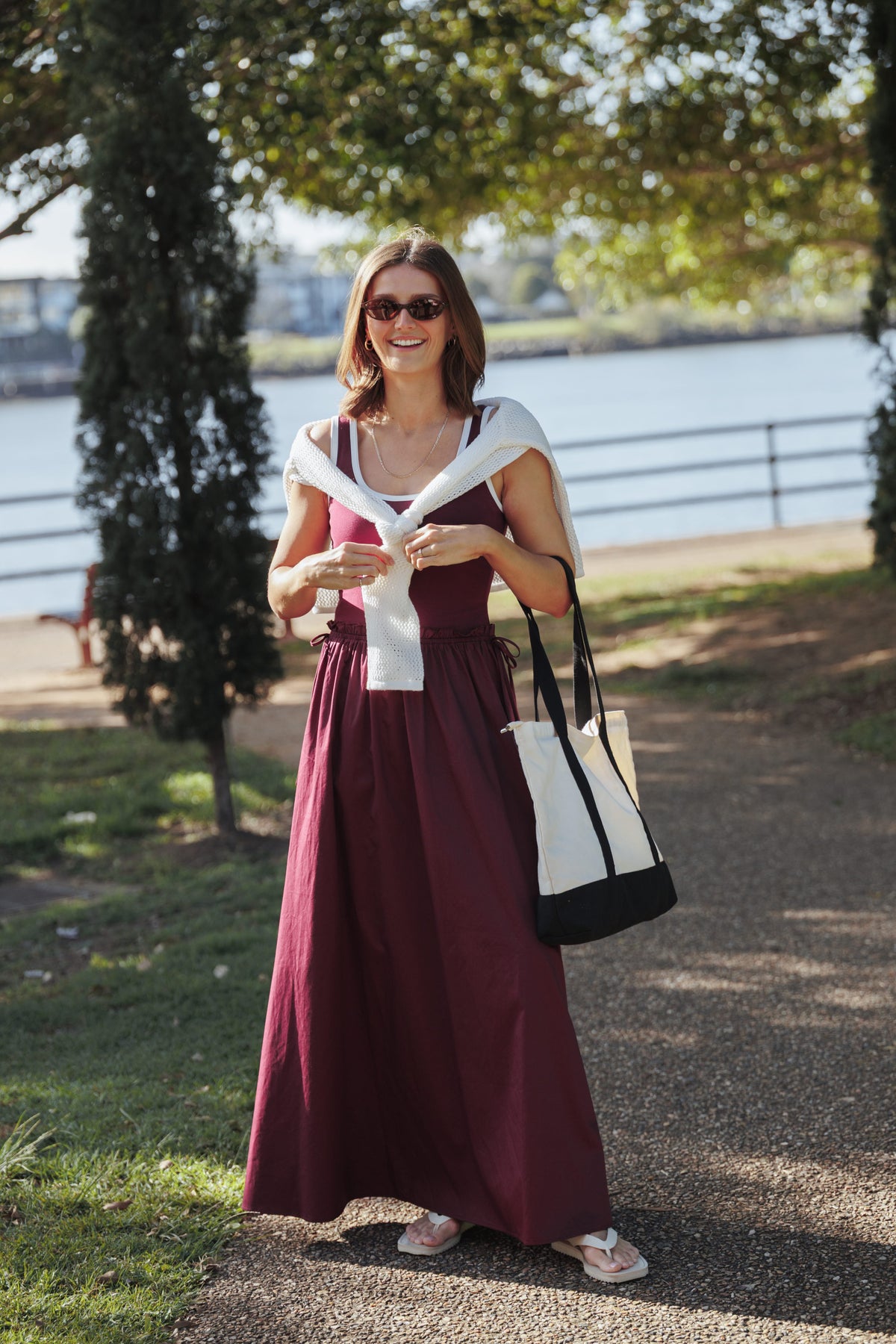 Finesse Bordo Maxi Elbise
