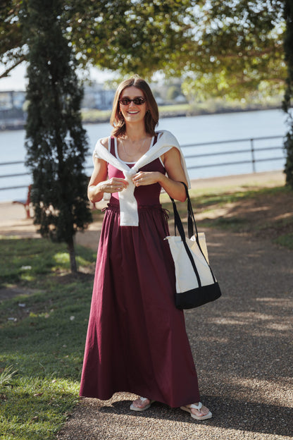 Finesse Bordo Maxi Elbise