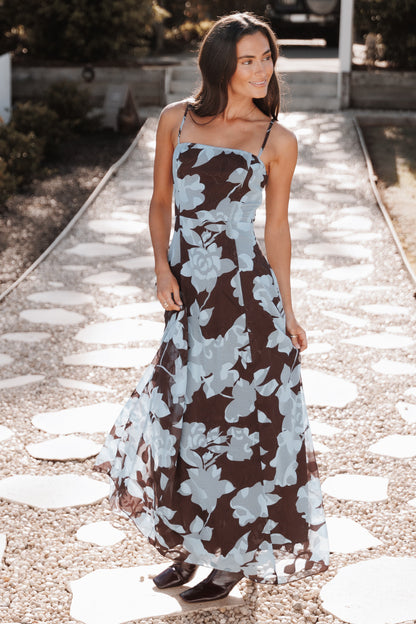 Nadeline Çiçek Desenli Maxi Elbise