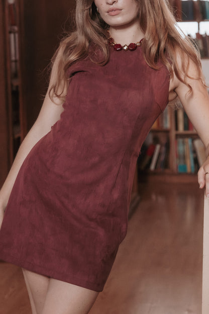 Sharna Bordo Mini Elbise