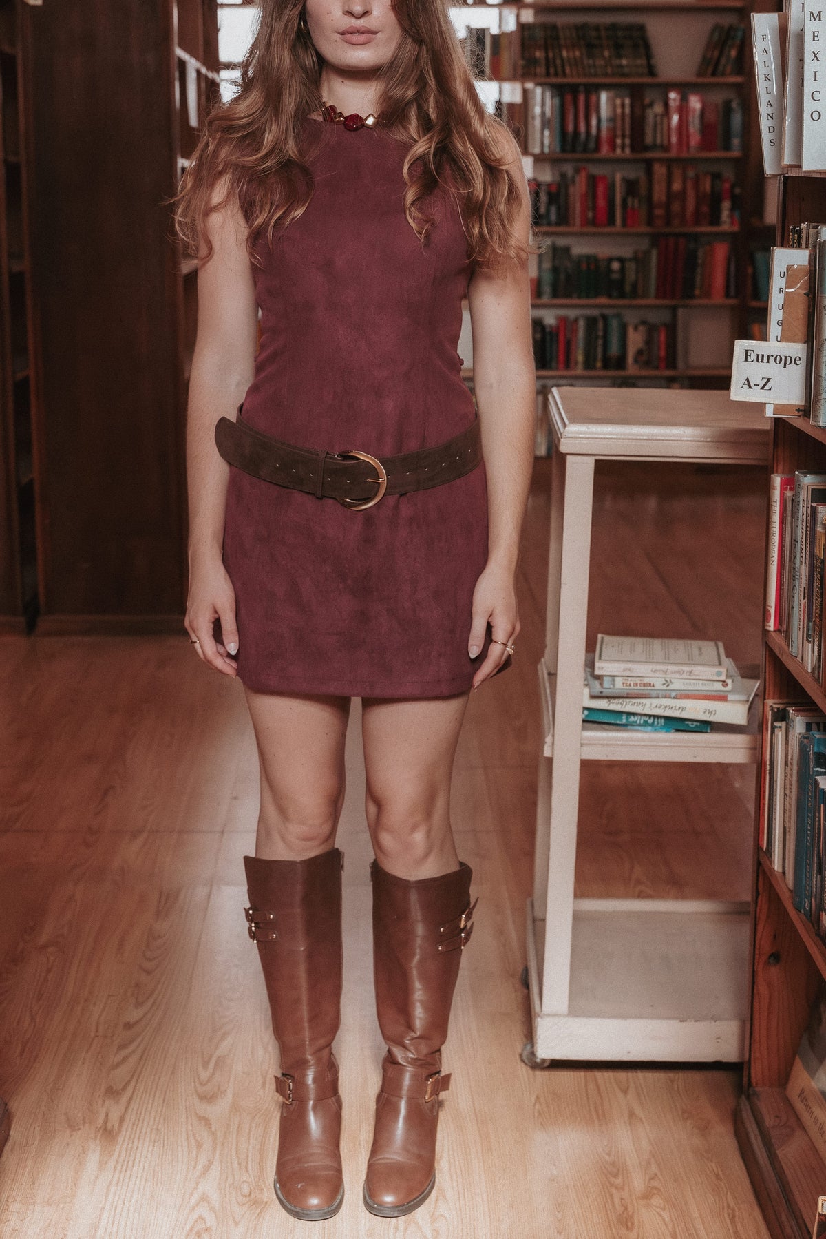 Sharna Bordo Mini Elbise