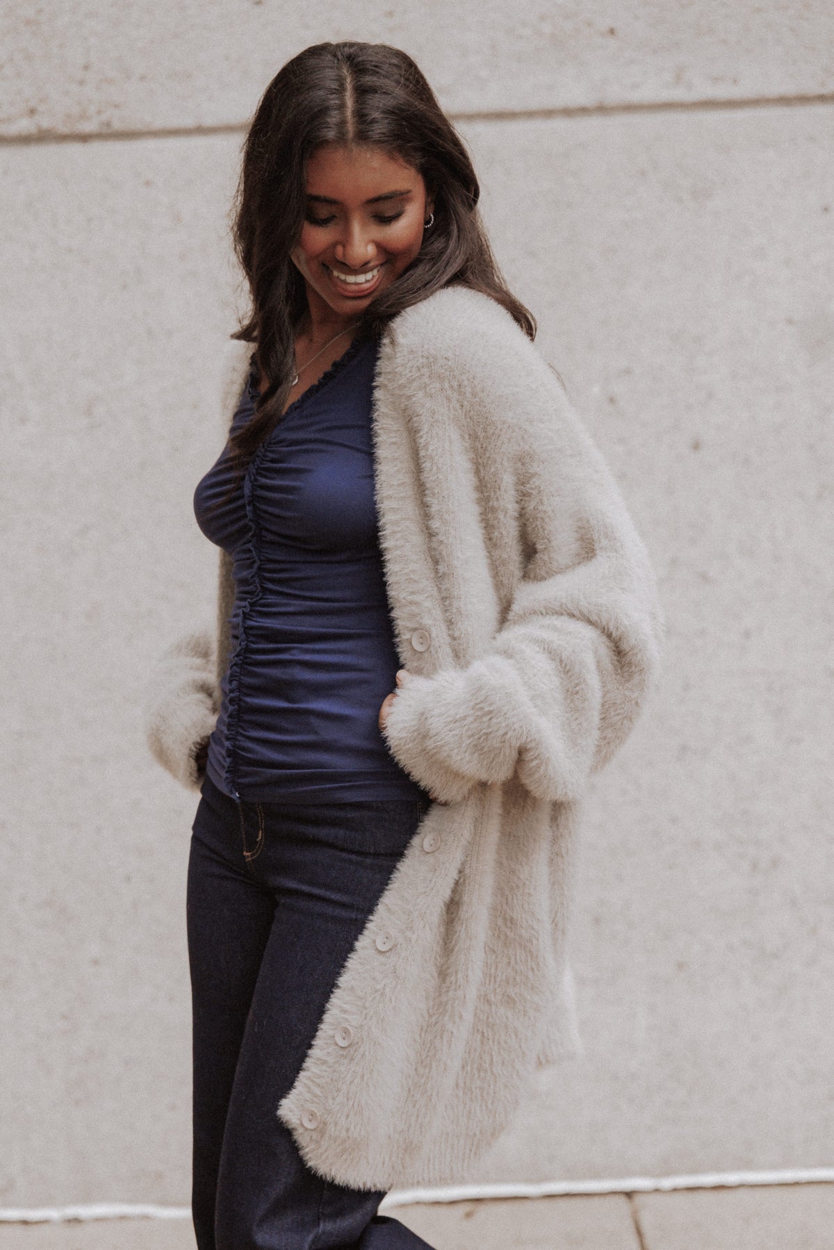 Saoirse Camel Oversize Hırka