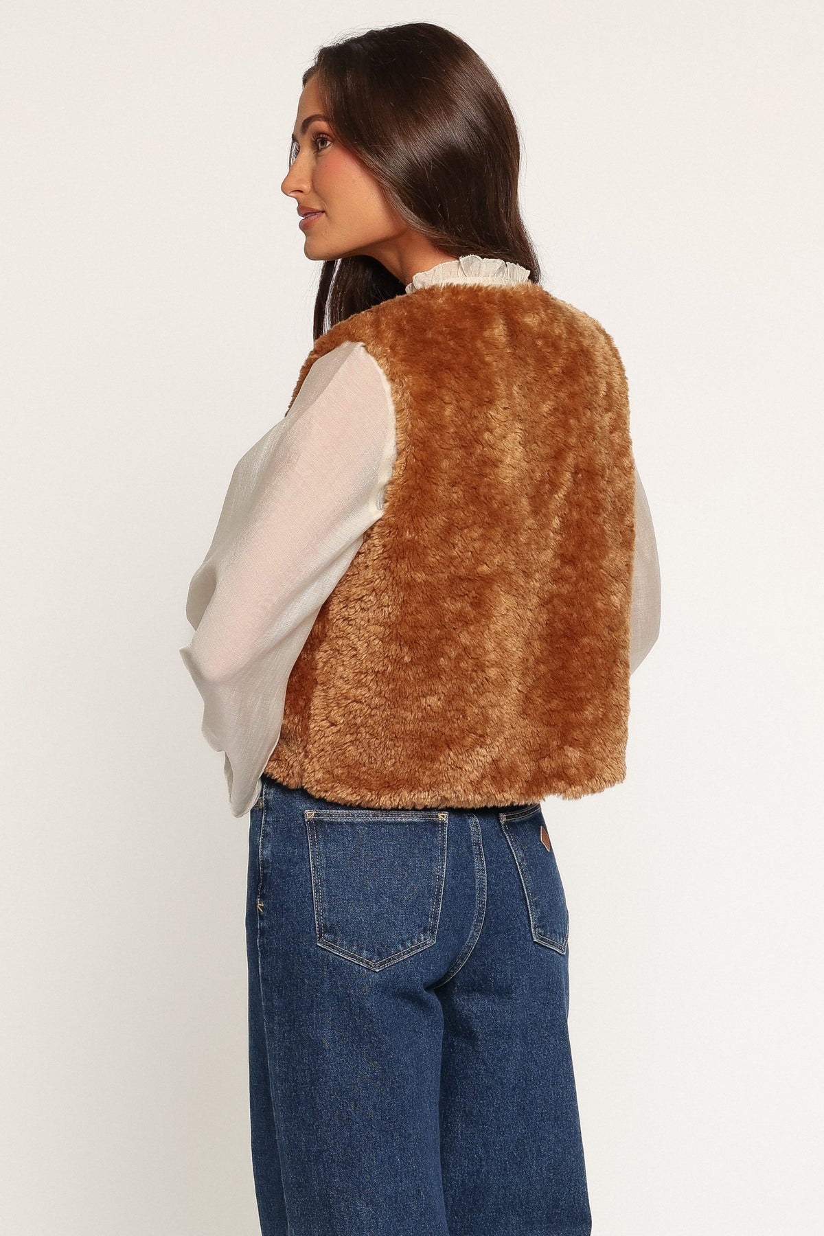 Beslie Camel Peluş Yelek
