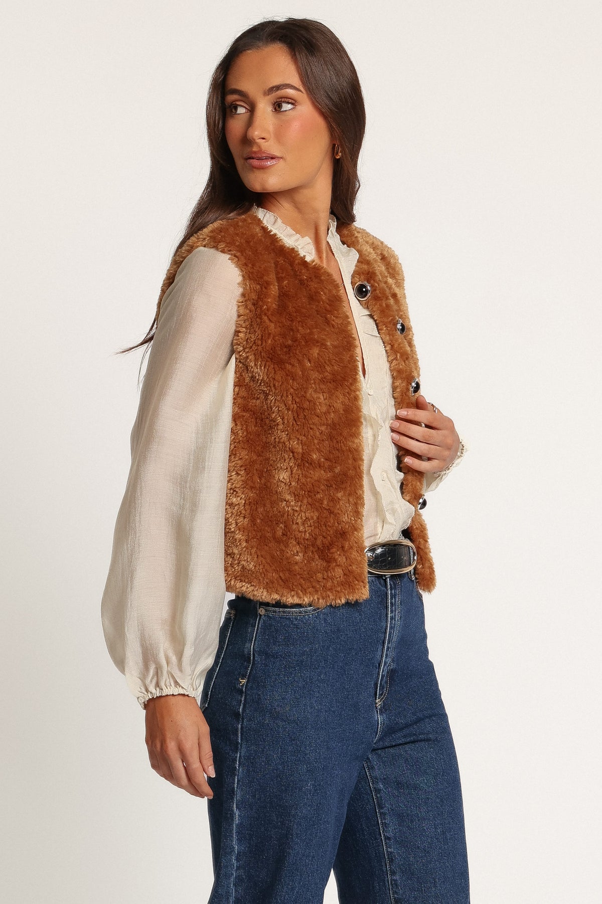 Beslie Camel Peluş Yelek