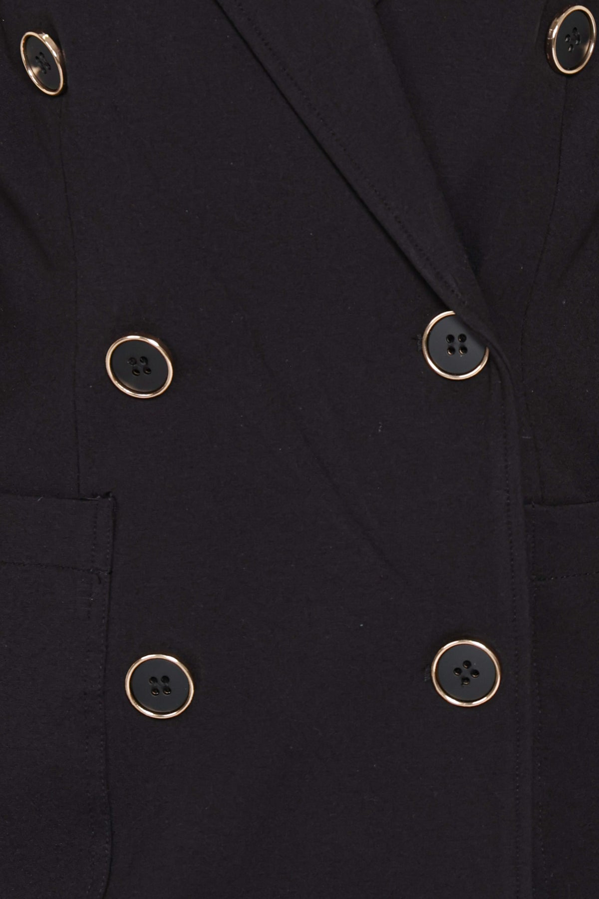 Lucinda Siyah Tok Örme Kruvaze Blazer Ceket