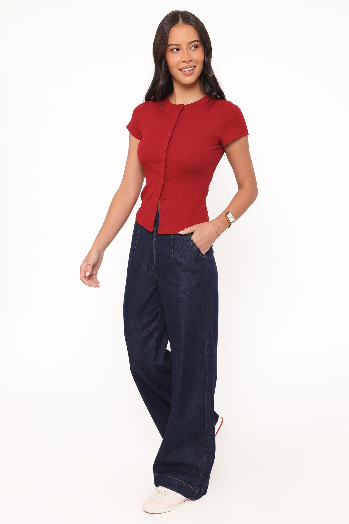 Evandra İndigo Düz Paça Denim Pantolon