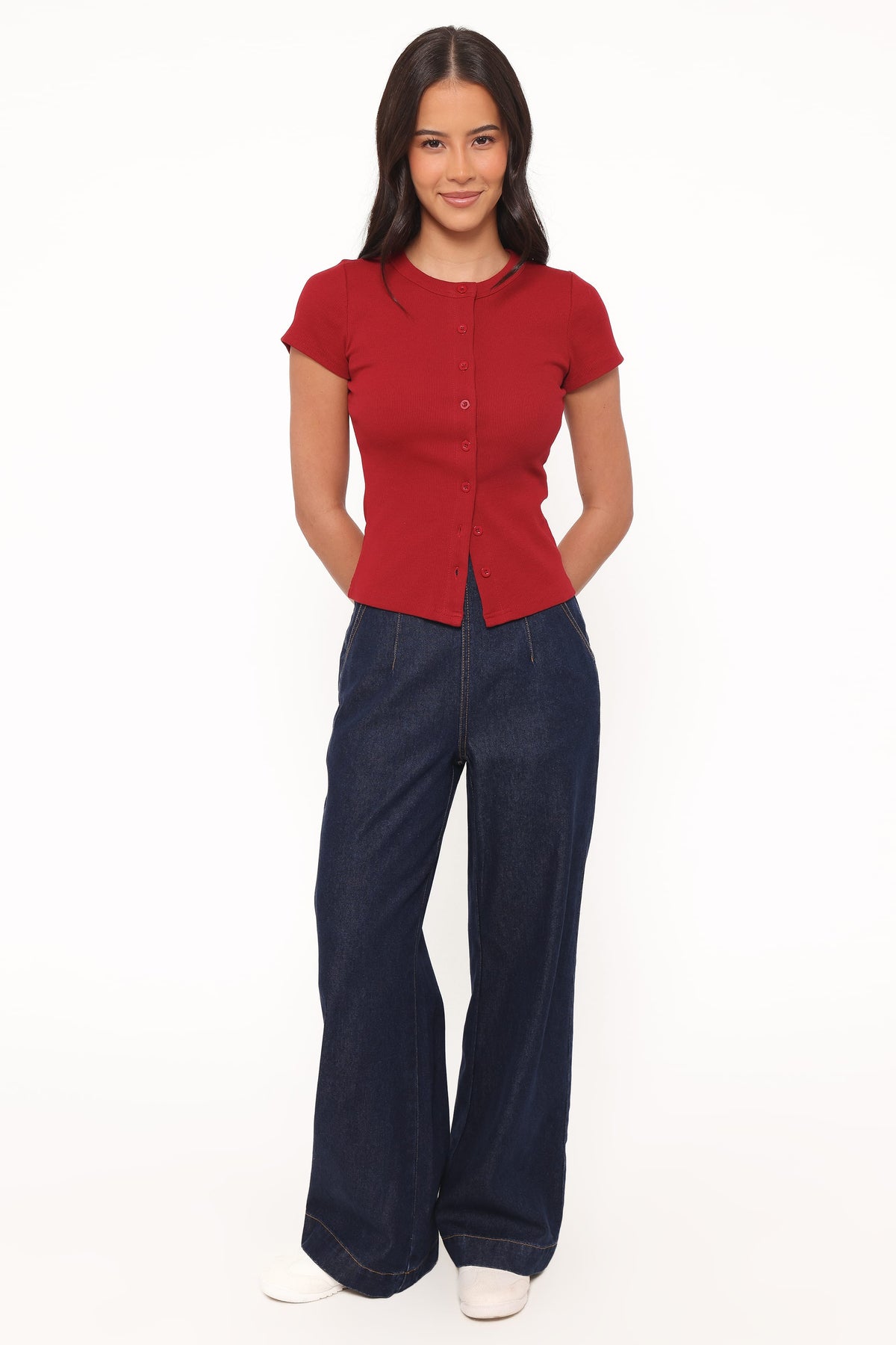 Evandra İndigo Düz Paça Denim Pantolon