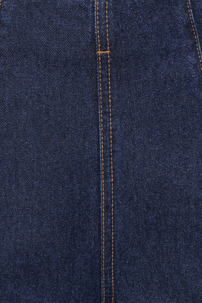 Evandra İndigo Düz Paça Denim Pantolon