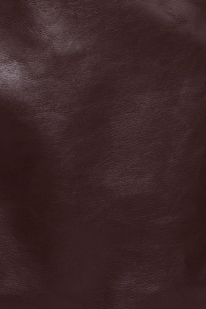 Parker Bordo Suni Deri Mini Etek