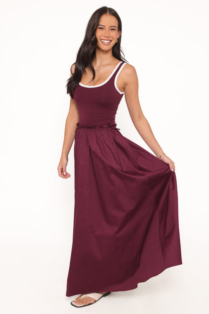 Finesse Bordo Maxi Elbise
