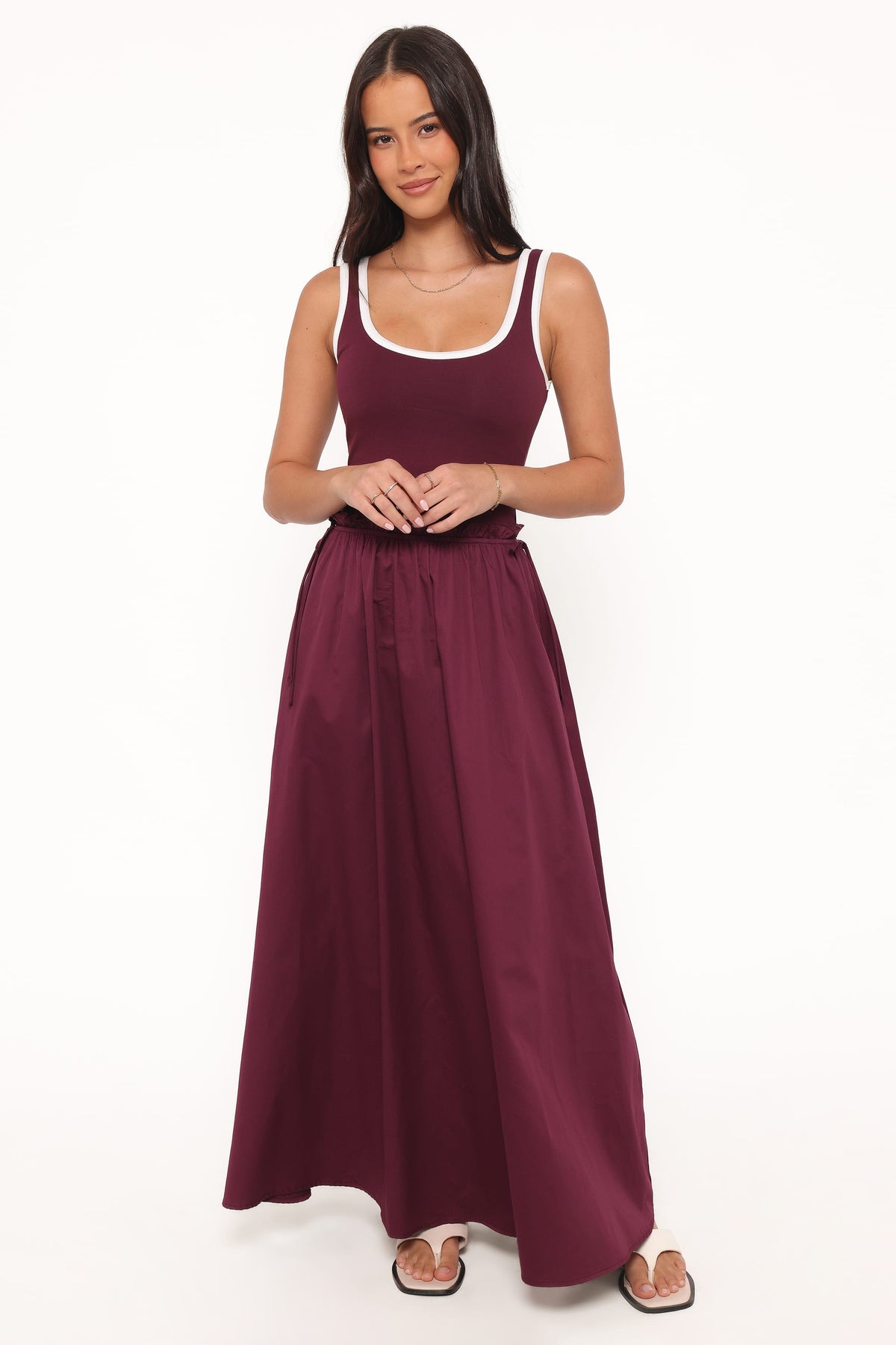 Finesse Bordo Maxi Elbise