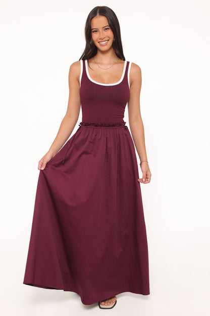 Finesse Bordo Maxi Elbise