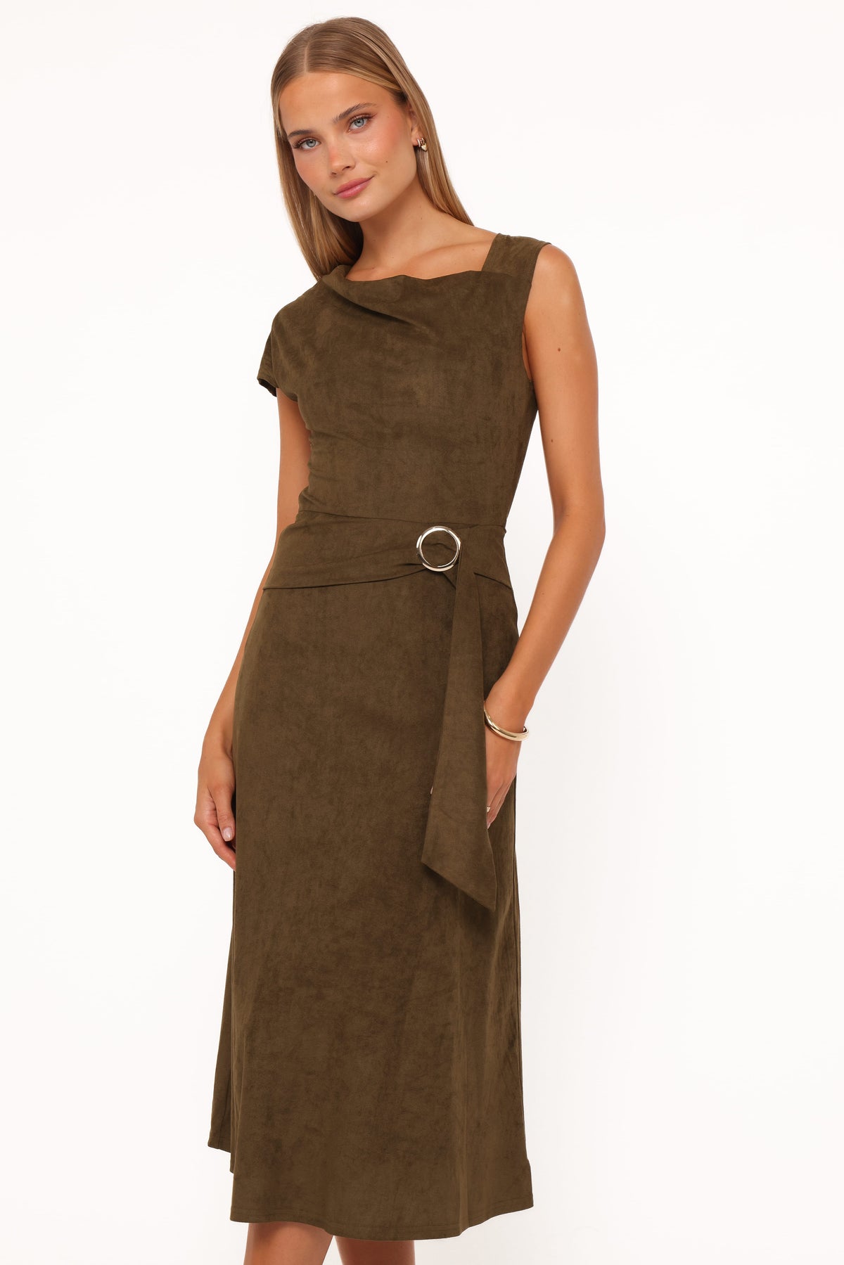 Lovlin Zeytin Yeşili Maxi Elbise