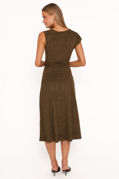 Lovlin Zeytin Yeşili Maxi Elbise