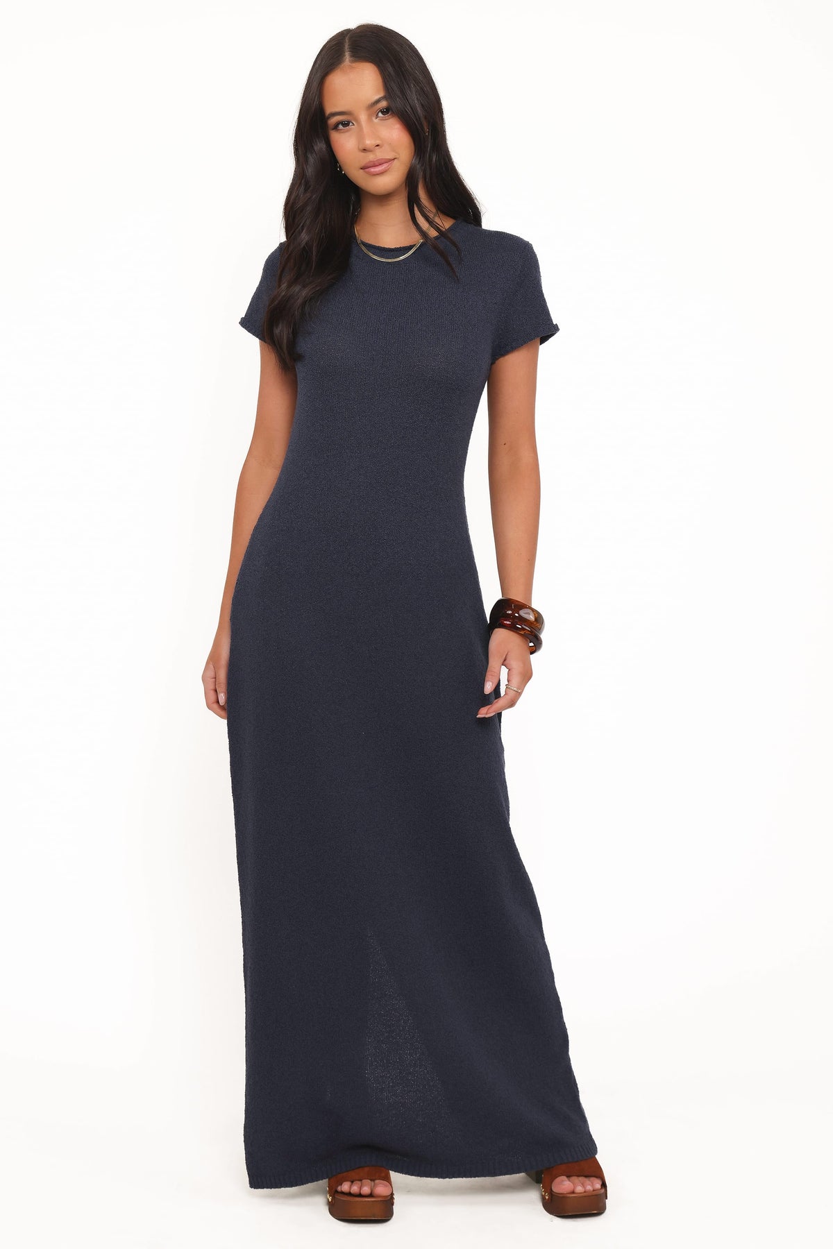 Lowell Lacivert Maxi Triko Elbise