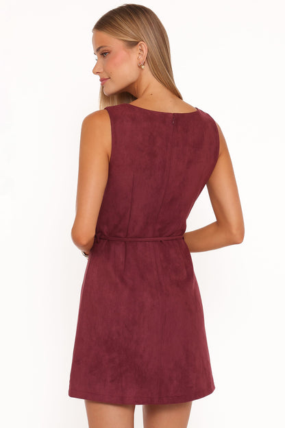 Sharna Bordo Mini Elbise