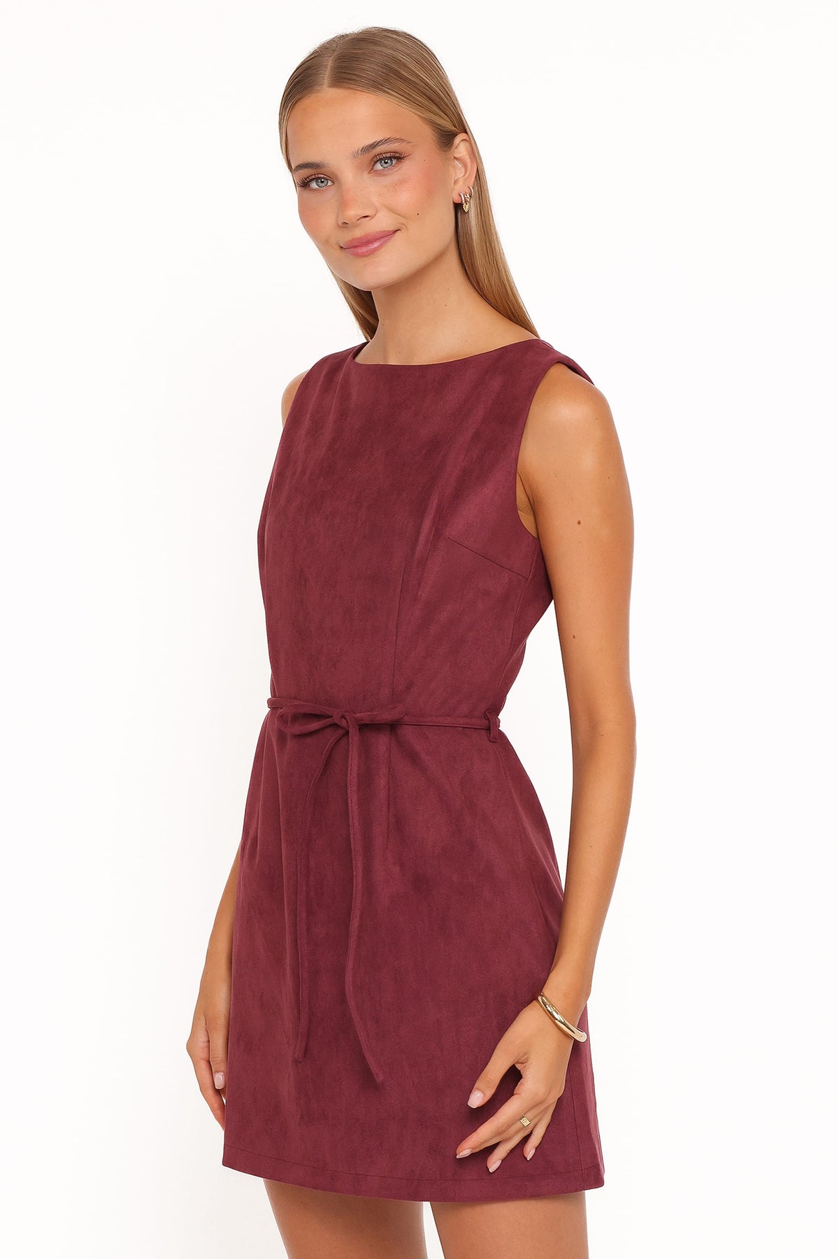 Sharna Bordo Mini Elbise