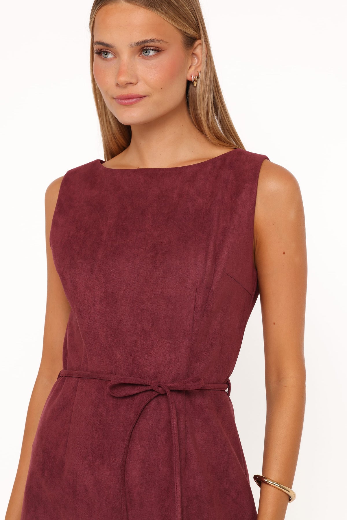 Sharna Bordo Mini Elbise