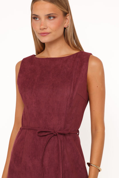 Sharna Bordo Mini Elbise
