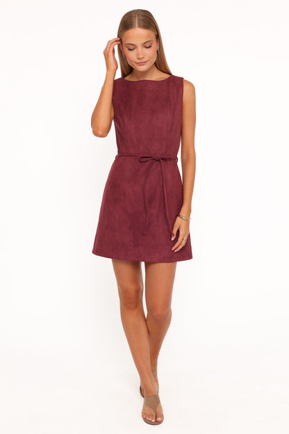 Sharna Bordo Mini Elbise