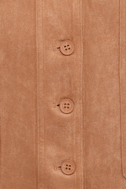 Xoey Camel Süet Görünümlü Mini Elbise