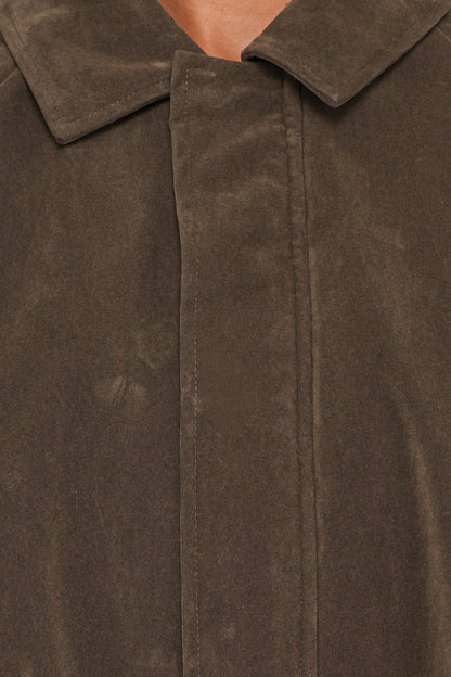 Jensen Zeytin Yeşili Süet Görünümlü Bomber Ceket