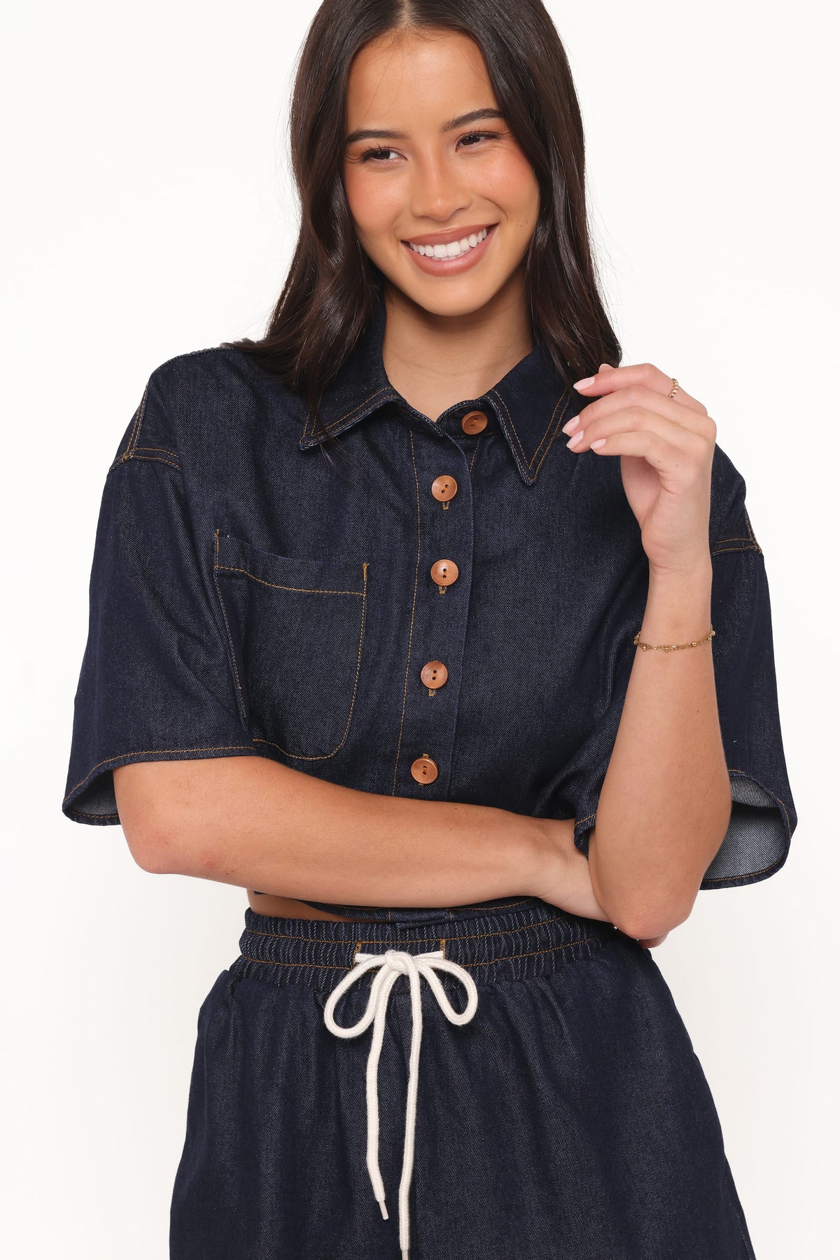 Bels İndigo Denim Şort Takımı