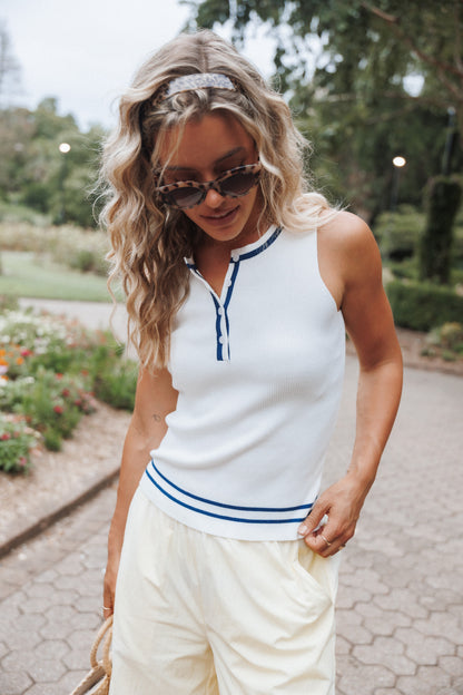 Marion Beyaz Henley Yakalı Triko Atlet