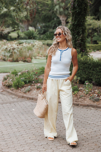 Marion Beyaz Henley Yakalı Triko Atlet