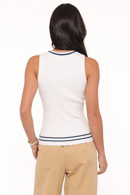 Marion Beyaz Henley Yakalı Triko Atlet