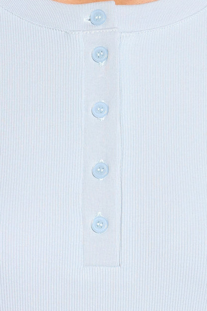 Nicoletta Açık Mavi Henley Yakalı Bluz